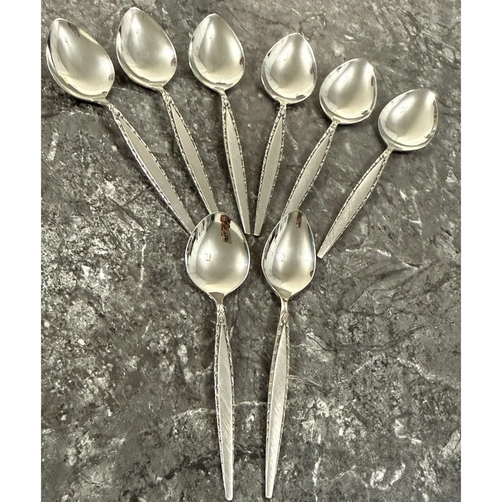 Oneida Community Stainless Venetia 6 Oval Soup Spoons Table 1 Small Oval 1 Tsp